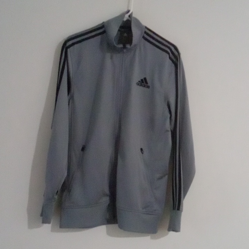 Grey & Black Adidas Track jacket..size large.